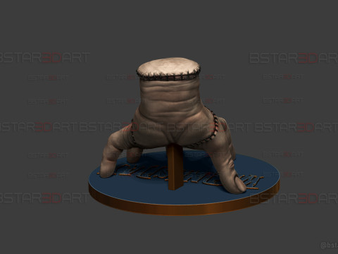 Wednesday Thing Hand Decoration With StandBase - Halloween Toys Modelo de Impressão 3D