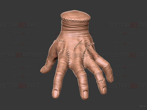 Wednesday Thing Hand Decoration With StandBase - Halloween Toys Modelo de Impressão 3D