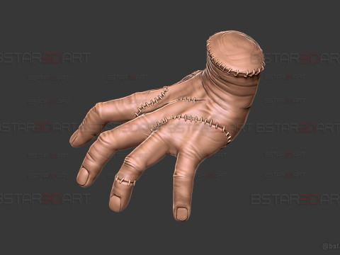 Wednesday Thing Hand Decoration With StandBase - Halloween Toys Modelo de Impressão 3D