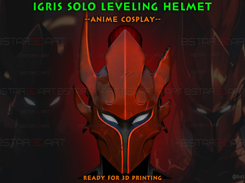 Igris Helmet With Hair- Solo Leveling Cosplay 3D-printmodel