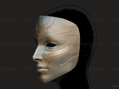 Katarina Full Mask Noxus Cinematic - league of legends Cosplay 3D Print Model