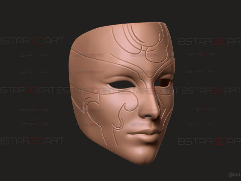 Katarina Full Mask Noxus Cinematic - league of legends Cosplay 3D Print Model