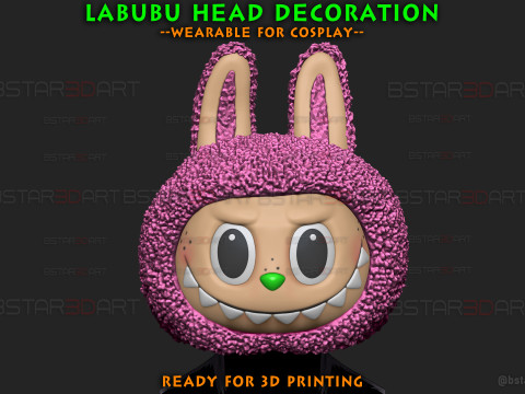 Labubu Original Head For Decoration and Wearable Cosplay Modelo de Impressão 3D