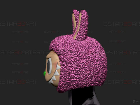 Labubu Original-Kopf f&uuml;r Dekoration und tragbares Cosplay 3D Druckmodell