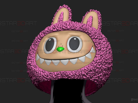 Labubu Original Head For Decoration and Wearable Cosplay Modelo de Impressão 3D