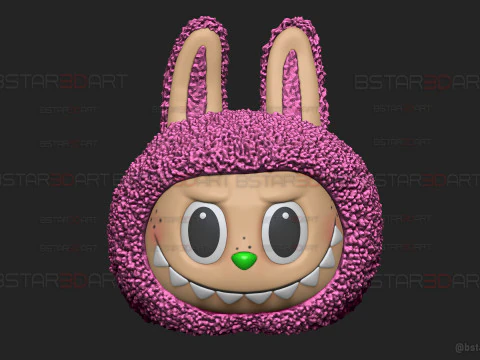Labubu Original-Kopf f&uuml;r Dekoration und tragbares Cosplay 3D Druckmodell