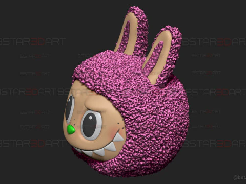 Labubu Original-Kopf f&uuml;r Dekoration und tragbares Cosplay 3D Druckmodell