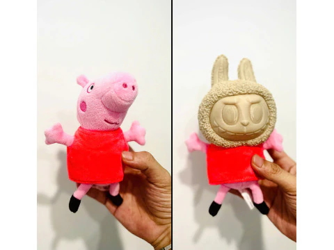 Labubu Original-Kopf f&uuml;r Dekoration und tragbares Cosplay 3D Druckmodell