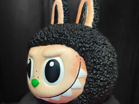 Labubu Original-Kopf f&uuml;r Dekoration und tragbares Cosplay 3D Druckmodell