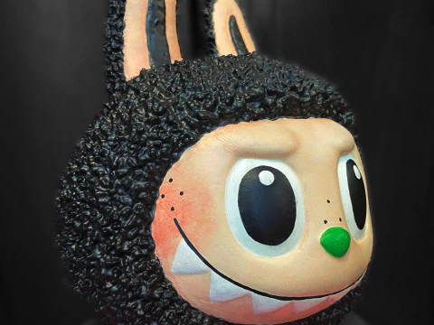 Labubu Original-Kopf f&uuml;r Dekoration und tragbares Cosplay 3D Druckmodell