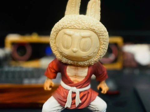 Labubu Original-Kopf f&uuml;r Dekoration und tragbares Cosplay 3D Druckmodell