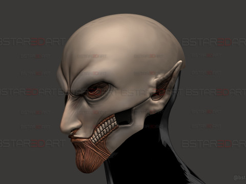 Eren Final Form Head Decoration Wearable - Attack On Titan Cosplay 3D Baskı Modeli