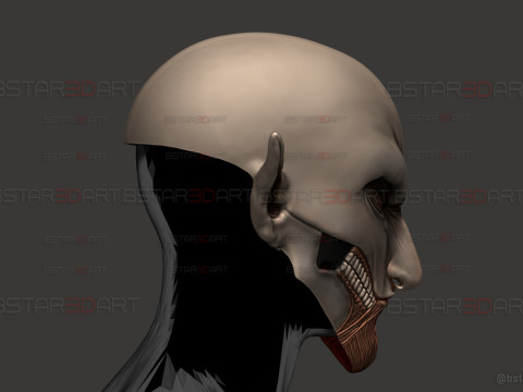 Eren Final Form Head Decoration Wearable - Attack On Titan Cosplay 3D Baskı Modeli