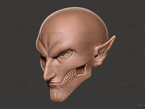 Eren Final Form Head Decoration Wearable - Attack On Titan Cosplay 3D Baskı Modeli