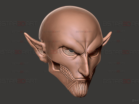Eren Final Form Head Decoration Wearable - Attack On Titan Cosplay 3D Baskı Modeli