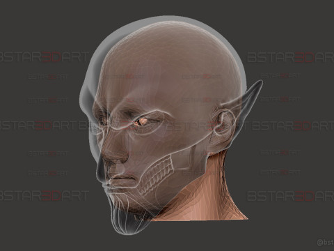 Eren Final Form Head Decoration Wearable - Attack On Titan Cosplay 3D Baskı Modeli