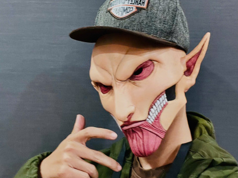 Eren Final Form Head Decoration Wearable - Attack On Titan Cosplay 3D Baskı Modeli