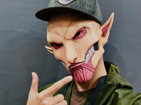 Eren Final Form Head Decoration Wearable - Attack On Titan Cosplay 3D Baskı Modeli