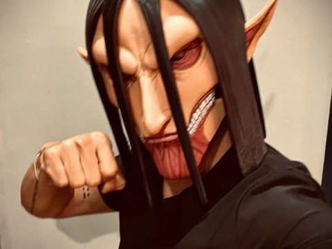 Cabe&ccedil;a de forma final de Eren vest&iacute;vel - com cabelo - Ataque ao Tit&atilde; Modelo de Impressão 3D