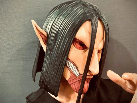 Cabe&ccedil;a de forma final de Eren vest&iacute;vel - com cabelo - Ataque ao Tit&atilde; Modelo de Impressão 3D