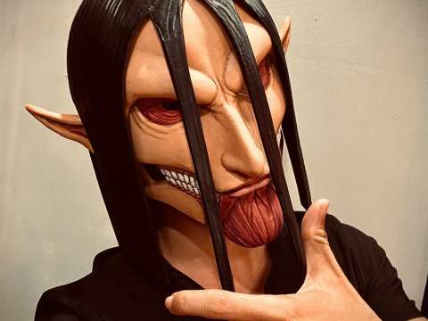 Cabe&ccedil;a de forma final de Eren vest&iacute;vel - com cabelo - Ataque ao Tit&atilde; Modelo de Impressão 3D