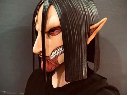 Cabe&ccedil;a de forma final de Eren vest&iacute;vel - com cabelo - Ataque ao Tit&atilde; Modelo de Impressão 3D