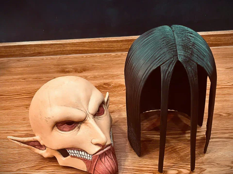 Cabe&ccedil;a de forma final de Eren vest&iacute;vel - com cabelo - Ataque ao Tit&atilde; Modelo de Impressão 3D
