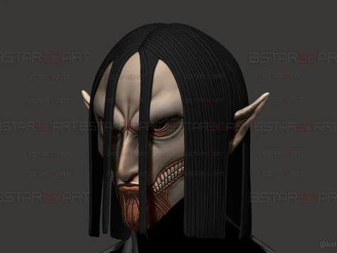 Cabe&ccedil;a de forma final de Eren vest&iacute;vel - com cabelo - Ataque ao Tit&atilde; Modelo de Impressão 3D