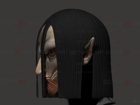Eren Final Form Head Wearable - With Hair - Attack On Titan 3D Принт Модель