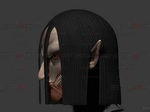 Cabe&ccedil;a de forma final de Eren vest&iacute;vel - com cabelo - Ataque ao Tit&atilde; Modelo de Impressão 3D