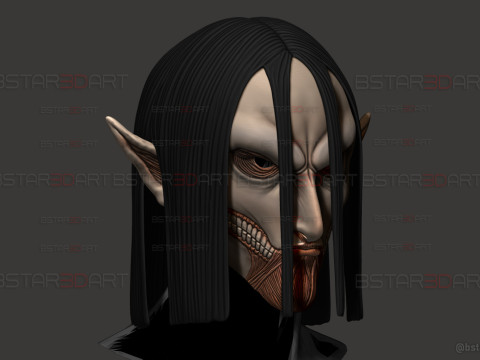 Eren Final Form Head Wearable - With Hair - Attack On Titan 3D Принт Модель