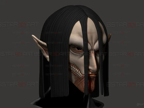 Cabe&ccedil;a de forma final de Eren vest&iacute;vel - com cabelo - Ataque ao Tit&atilde; Modelo de Impressão 3D