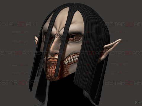 Eren Final Form Head Wearable - With Hair - Attack On Titan 3D Принт Модель