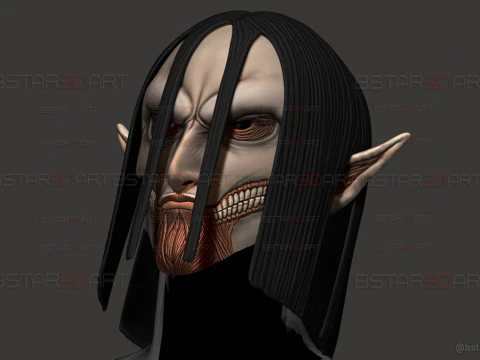 Cabe&ccedil;a de forma final de Eren vest&iacute;vel - com cabelo - Ataque ao Tit&atilde; Modelo de Impressão 3D
