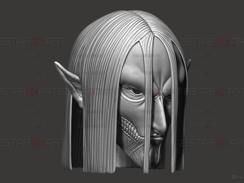 Eren Final Form Head Wearable - With Hair - Attack On Titan 3D Принт Модель