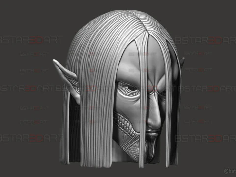 Cabe&ccedil;a de forma final de Eren vest&iacute;vel - com cabelo - Ataque ao Tit&atilde; Modelo de Impressão 3D