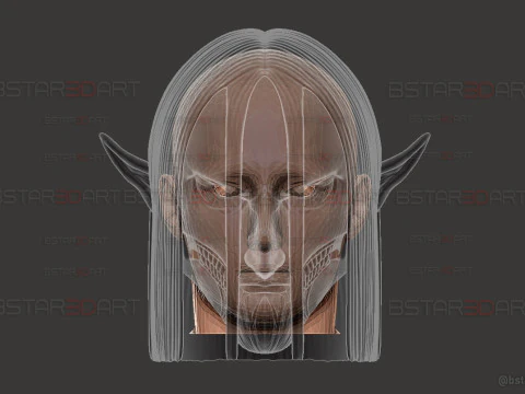 Cabe&ccedil;a de forma final de Eren vest&iacute;vel - com cabelo - Ataque ao Tit&atilde; Modelo de Impressão 3D