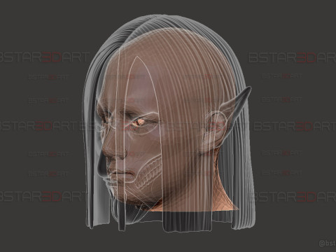 Eren Final Form Head Wearable - With Hair - Attack On Titan 3D Принт Модель