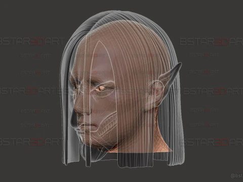 Cabe&ccedil;a de forma final de Eren vest&iacute;vel - com cabelo - Ataque ao Tit&atilde; Modelo de Impressão 3D