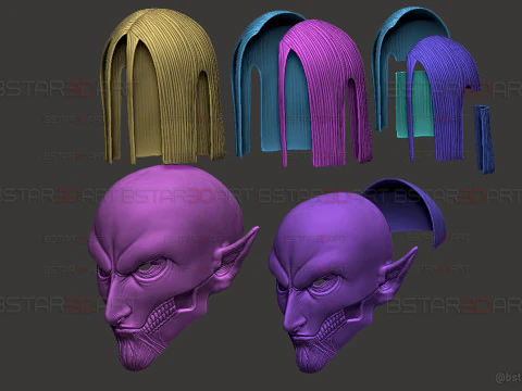 Cabe&ccedil;a de forma final de Eren vest&iacute;vel - com cabelo - Ataque ao Tit&atilde; Modelo de Impressão 3D