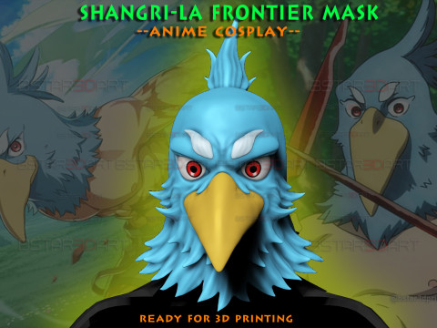 Shangri-La Frontier Head Decoration Wearable Cosplay - Anime Netflix series Modello di stampa 3D