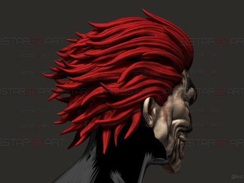 Yujiro Hanma Head Mask With Hair Ver - Baki Anime - Netflix Series Modello di stampa 3D