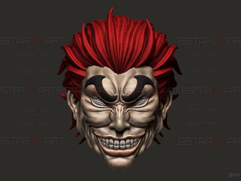 Yujiro Hanma Head Mask With Hair Ver - Baki Anime - Netflix Series Modello di stampa 3D