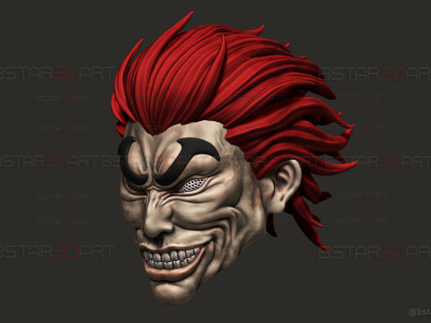 Yujiro Hanma Head Mask With Hair Ver - Baki Anime - Netflix Series Modello di stampa 3D