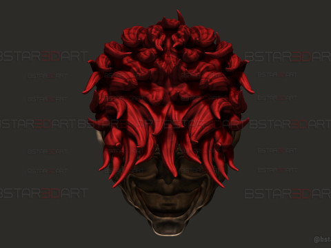 Yujiro Hanma Head Mask With Hair Ver - Baki Anime - Netflix Series Modello di stampa 3D
