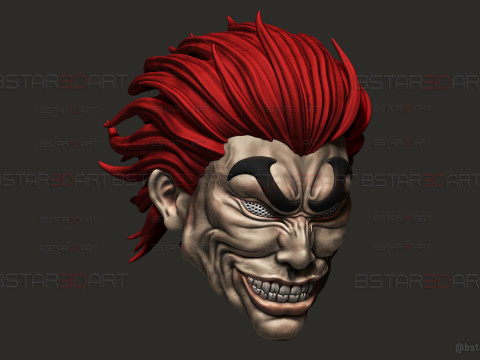 Yujiro Hanma Head Mask With Hair Ver - Baki Anime - Netflix Series Modello di stampa 3D