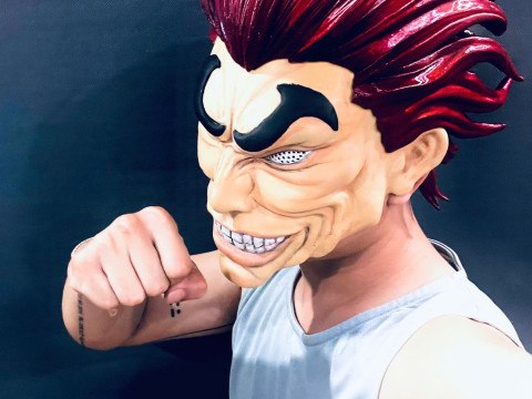 Yujiro Hanma Head Mask With Hair Ver - Baki Anime - Netflix Series Modello di stampa 3D