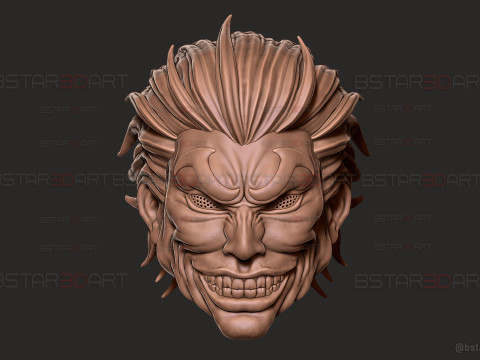 Yujiro Hanma Head Mask With Hair Ver - Baki Anime - Netflix Series Modello di stampa 3D