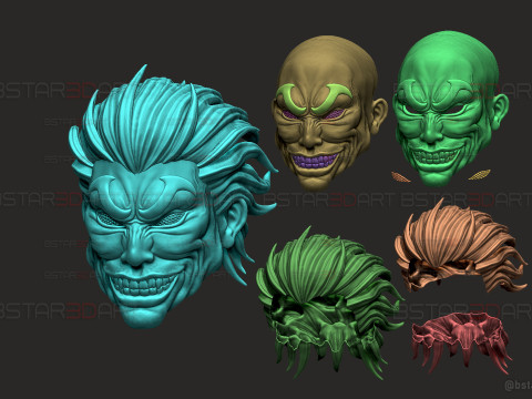 Yujiro Hanma Head Mask With Hair Ver - Baki Anime - Netflix Series Modello di stampa 3D