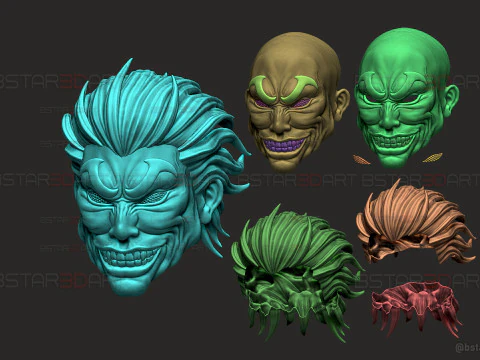 Yujiro Hanma Head Mask With Hair Ver - Baki Anime - Netflix Series 3D Print Model